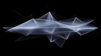 Abstract neural network diagram with layered nodes and pulsing connections on a black background