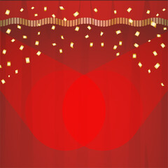 紙吹雪　スポットライト　ステージカーテン