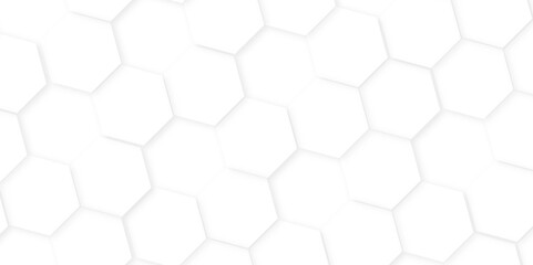 Fototapeta premium Hexagon abstract technology background,white Hexagonal Background Luxury White Pattern,Abstract white hexagon concept background, soft white background,