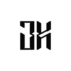 JK monogram logo design letter text name symbol monochrome logotype alphabet character simple logo