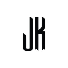 Obraz premium JK monogram logo design letter text name symbol monochrome logotype alphabet character simple logo