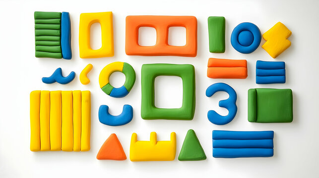 Playdough shapes colorful abstract art
