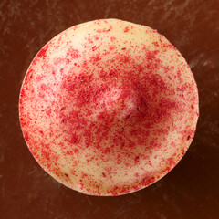 Praline weisse Schokolade Pink gepudert, Praline, Konfekt, Schokolade