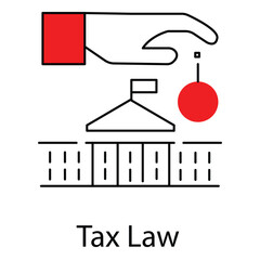 Legal Icon Representing Tax Law and Justice vector design
