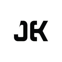 Obraz premium JK monogram logo design letter text name symbol monochrome logotype alphabet character simple logo
