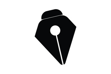 Fountain Pen nib Icon. Fountain Pen tip line writing Icon on white background.