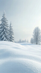 Fototapeta premium Snowy Minimalist Background with Quiet 3D Design Aesthetic