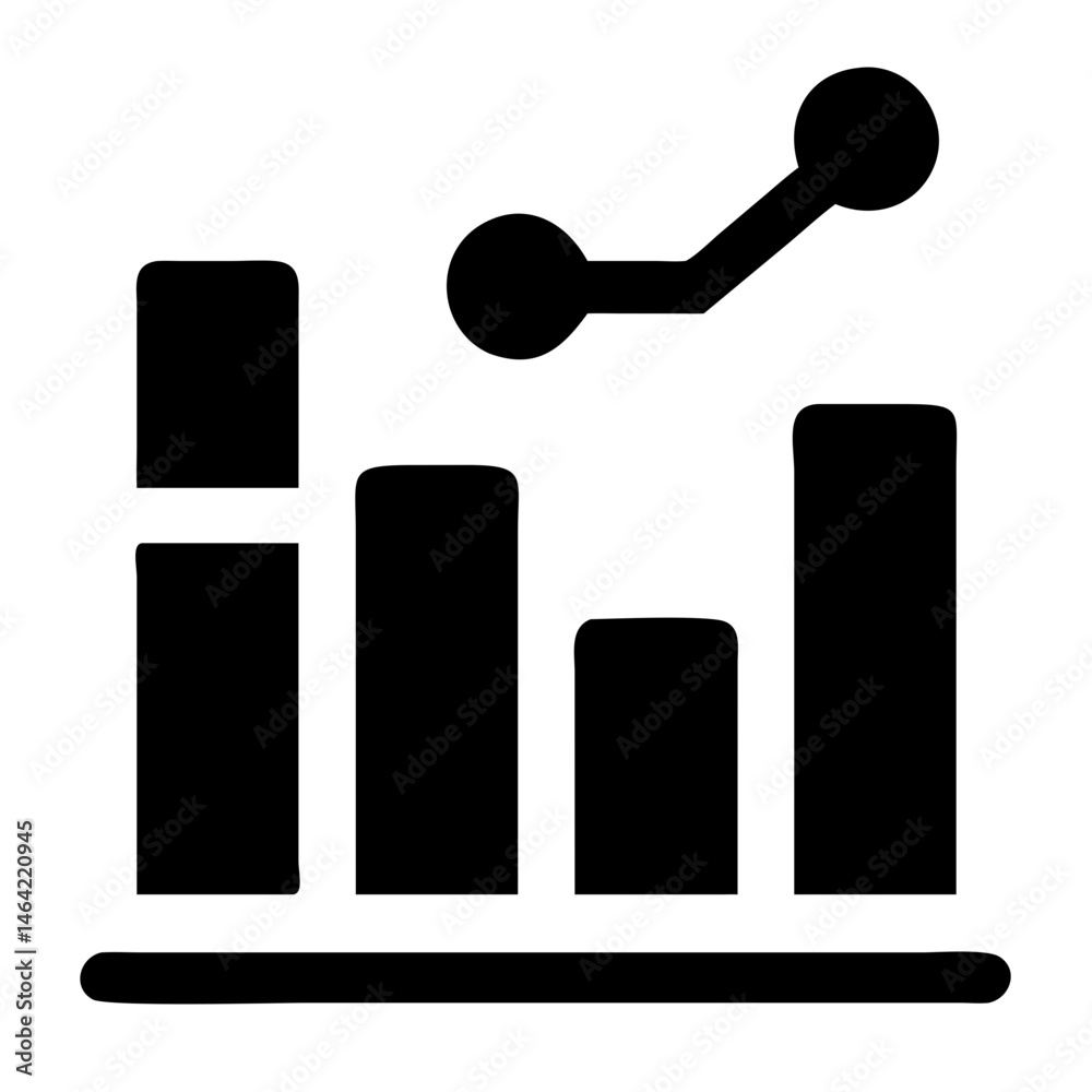 Poster bar chart graph icon for data analysis and business analytics presentation and statistical report de