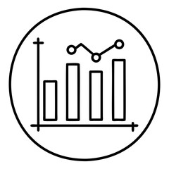 Business growth chart and graph icon for finance report and investment analysis presentation design vector isolated on transparent background