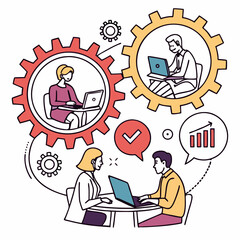 business meeting silhouette vector illustration