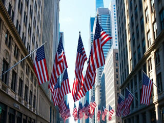 Obraz premium flags in the city