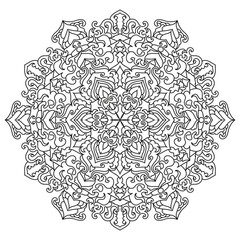 Simple floral mandala design vector illustration for coloring books and henna design