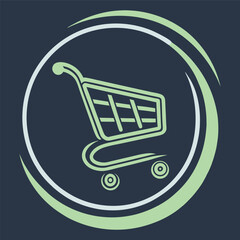 Modern Shopping Cart Logo for E-commerce and Retail Business.