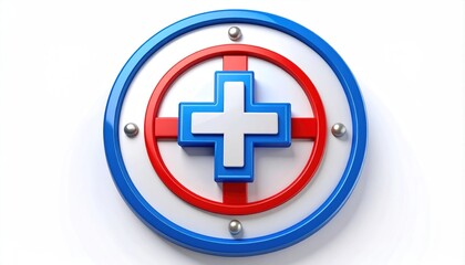 Obraz premium Blue Red White Cross Icon