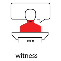 Witness vector Icon design Representing Legal Testimony in Court