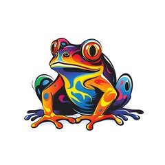Colorful Frog Illustration. (4)