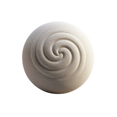 Naklejka premium Abstract Swirl Sphere Textured Beige Orb with Concentric Spiral Design