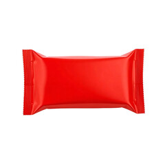 Red snack bar packaging mockup isolated on transparent background