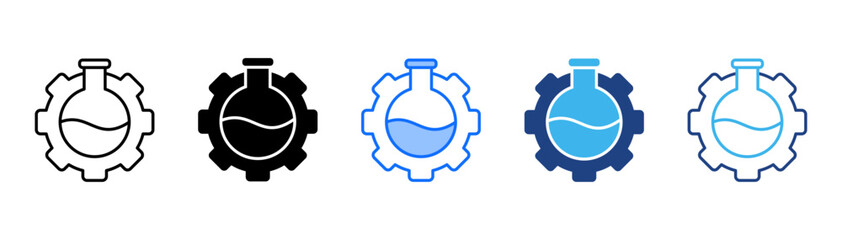 Chemical Icon Set With Multiple Style Collection 