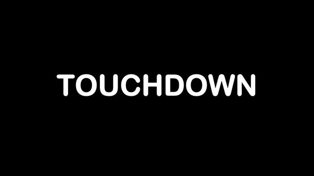 Touchdown 3D Animation 4K | American Football Score Celebration on Black Background.