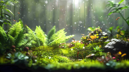 Enclosed Harmony: Exploring a Miniature Self-Sustaining Ecosystem Within a Glass Terrarium