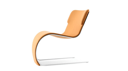 A chair with a cantilevered design, isolated on pure white background.