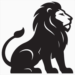 Lion's Icon or Logo silhouette Vector Image with white background