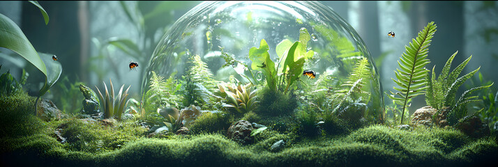 Enclosed Harmony: Exploring a Miniature Self-Sustaining Ecosystem Within a Glass Terrarium