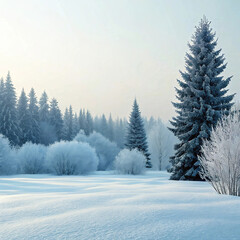 Naklejka premium Snowy Minimalist Background with Quiet 3D Design Aesthetic