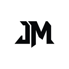 JM monogram logo design letter text name symbol monochrome logotype alphabet character simple logo