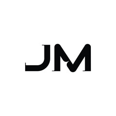 JM monogram logo design letter text name symbol monochrome logotype alphabet character simple logo