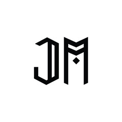JM monogram logo design letter text name symbol monochrome logotype alphabet character simple logo