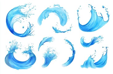 Obraz premium Colorful Water Splash Collection for Creative Design Projects