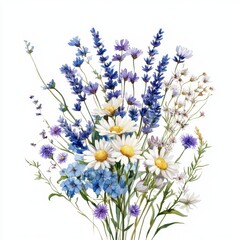 Beautiful Floral Arrangement of Wildflowers in Soft Pastels