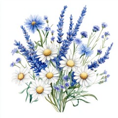 Fototapeta premium Beautiful assortment of wildflowers including lavender and daisies