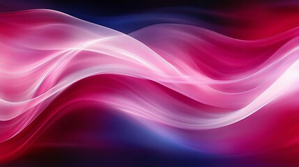 Fototapeta premium Neon Pink and Blue Flowing Waves Abstract Background, Futuristic Energy, and Light Trails