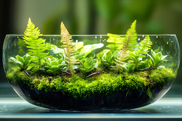 Enclosed Harmony: Exploring a Miniature Self-Sustaining Ecosystem Within a Glass Terrarium