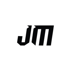 JM monogram logo design letter text name symbol monochrome logotype alphabet character simple logo