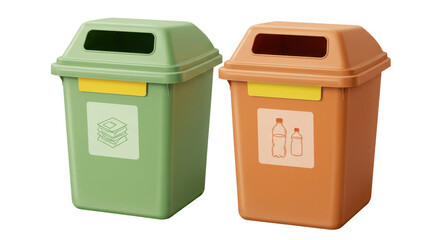 Isolated Recycling Bins