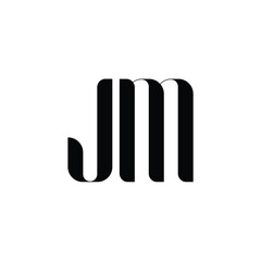 JM monogram logo design letter text name symbol monochrome logotype alphabet character simple logo