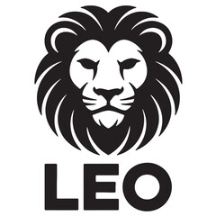 Lion's Icon or Logo silhouette Vector Image with white background