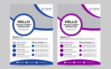 a bundle of 4 templates of different colors a4 flyer template, modern business flyer template, abstract business flyer and creative design, IT company flyer and editable vector template design,