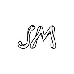 JM monogram logo design letter text name symbol monochrome logotype alphabet character simple logo