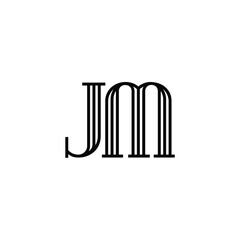 JM monogram logo design letter text name symbol monochrome logotype alphabet character simple logo