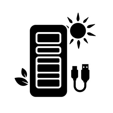 solar panel charging black icon clip art preview