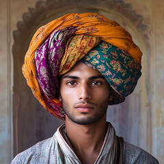 Mystical Serenity: A Turban Wrapped in Cultural Richness and Personal Identity, Embracing Harmony and Contemplation