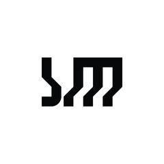 JM monogram logo design letter text name symbol monochrome logotype alphabet character simple logo
