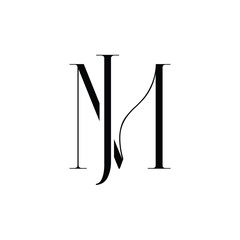 JM monogram logo design letter text name symbol monochrome logotype alphabet character simple logo