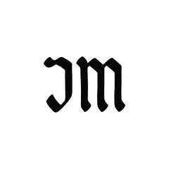 JM monogram logo design letter text name symbol monochrome logotype alphabet character simple logo