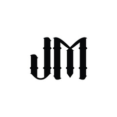 JM monogram logo design letter text name symbol monochrome logotype alphabet character simple logo